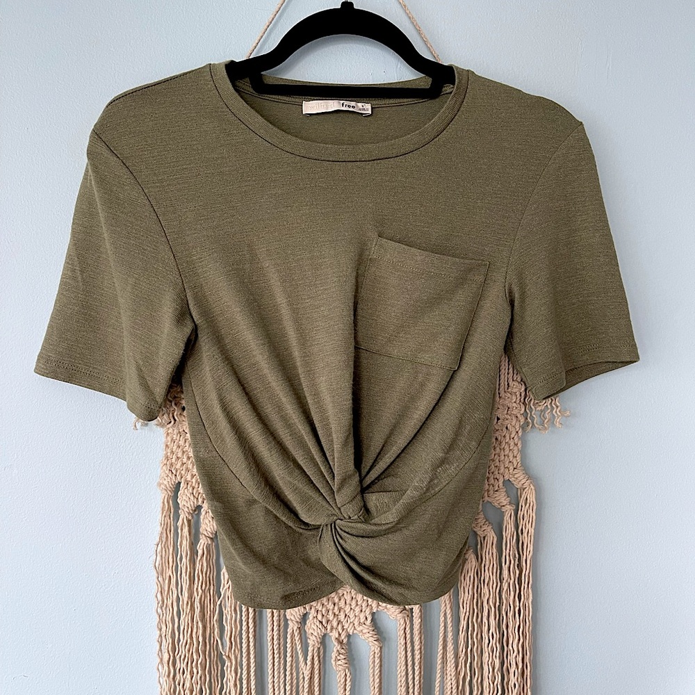 Wilfred Twisted Crop in Olive